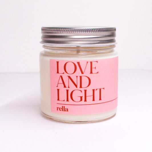 250g Love and Light: Pomegranate Scented Soy Wax Candle